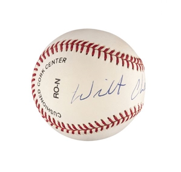 Wilt Chamberlain Single-Signed Baseball